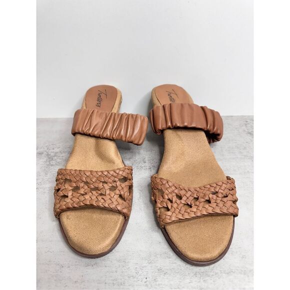 Trotters Sandals Size 8 Brown Leather Double Strap Block Heel NEW - Picture 4 of 8
